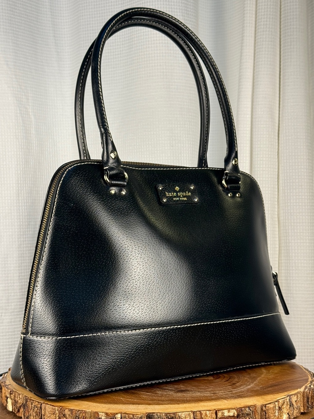 Kate Spade Black Pebbled Leather Satchel - Shoulder Tote Bag-EUC-Great Work Bag!